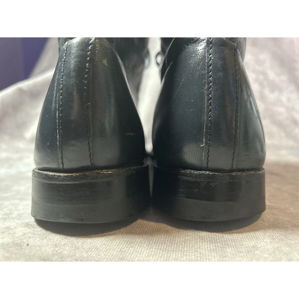 Stacy Adams Madison Boots Mens 10.5 Black Leather Cap Toe Lace Up